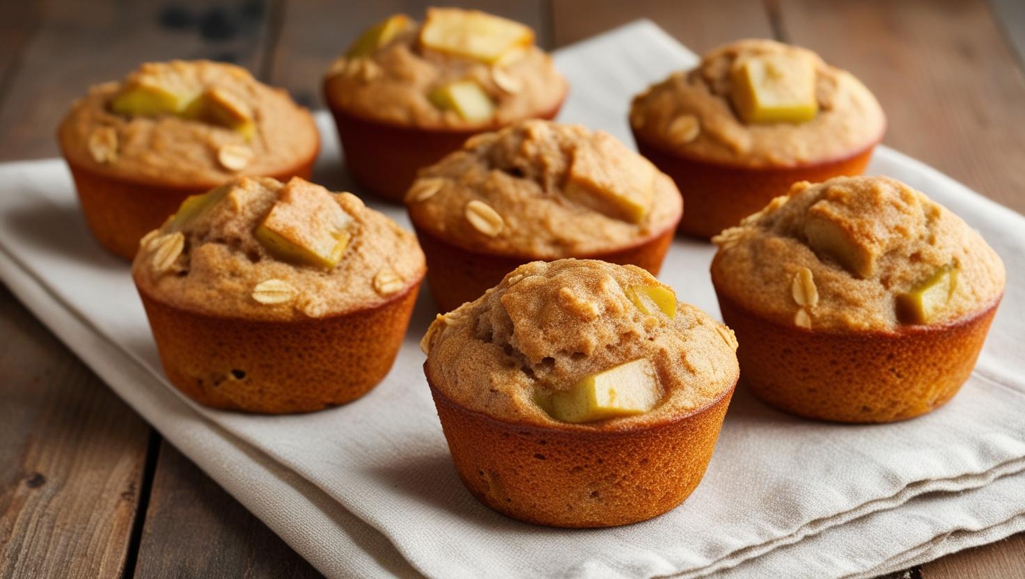 muffiny z jablek a ovesných vloček s proteinem